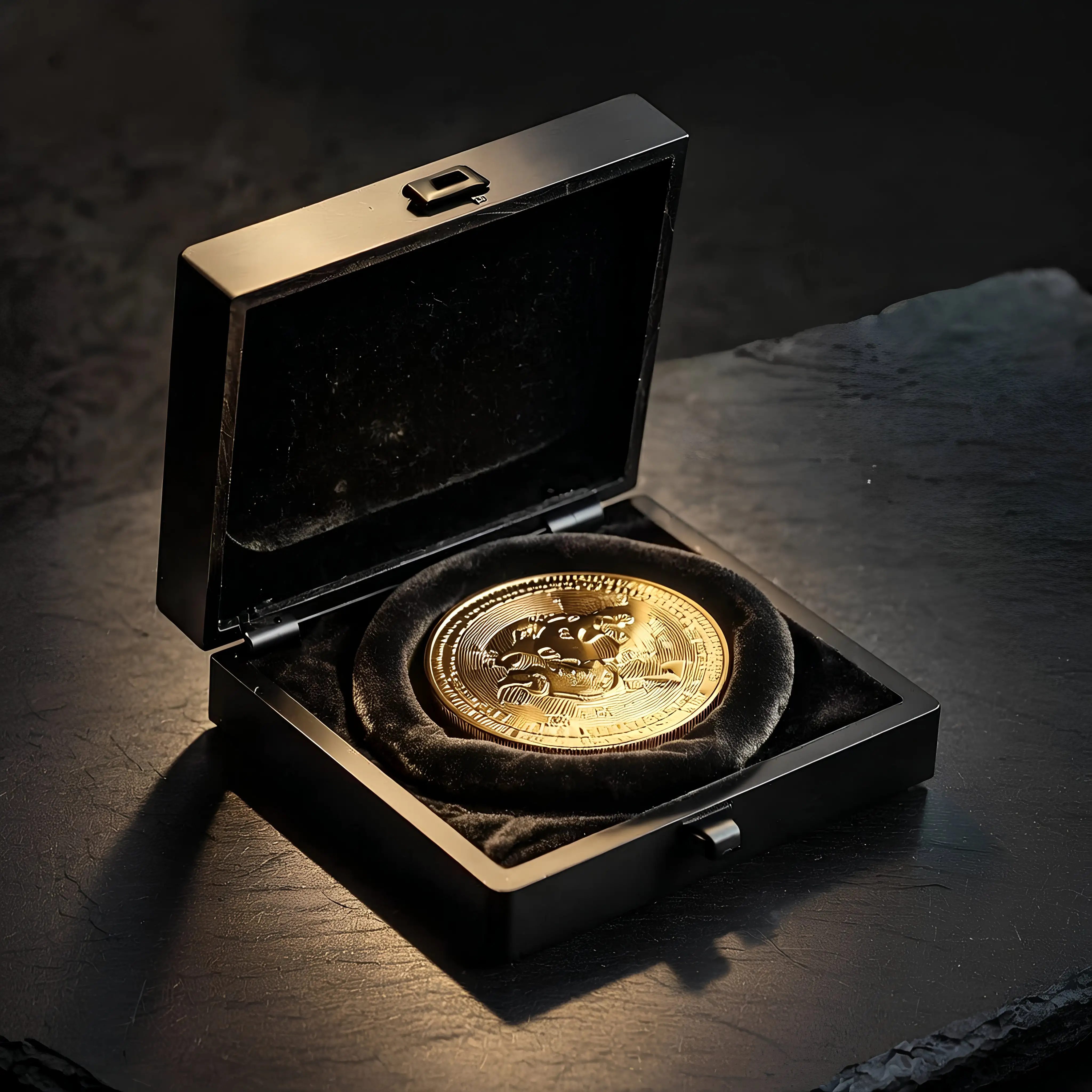 Geprägte Medaille in einem schwarzen Etui mit Zertifikat